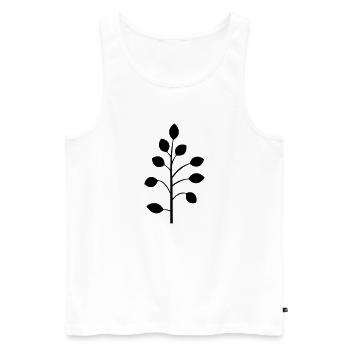 Blume mit Stiel - Männer Premium Bio Tank Top - Weiß - Vorne - AI Model Male 178 light (178cm)