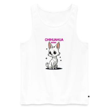 MAMAN CHIHUAHUA - Débardeur bio Premium Homme - blanc - Devant - AI Model Male 178 light (178cm)