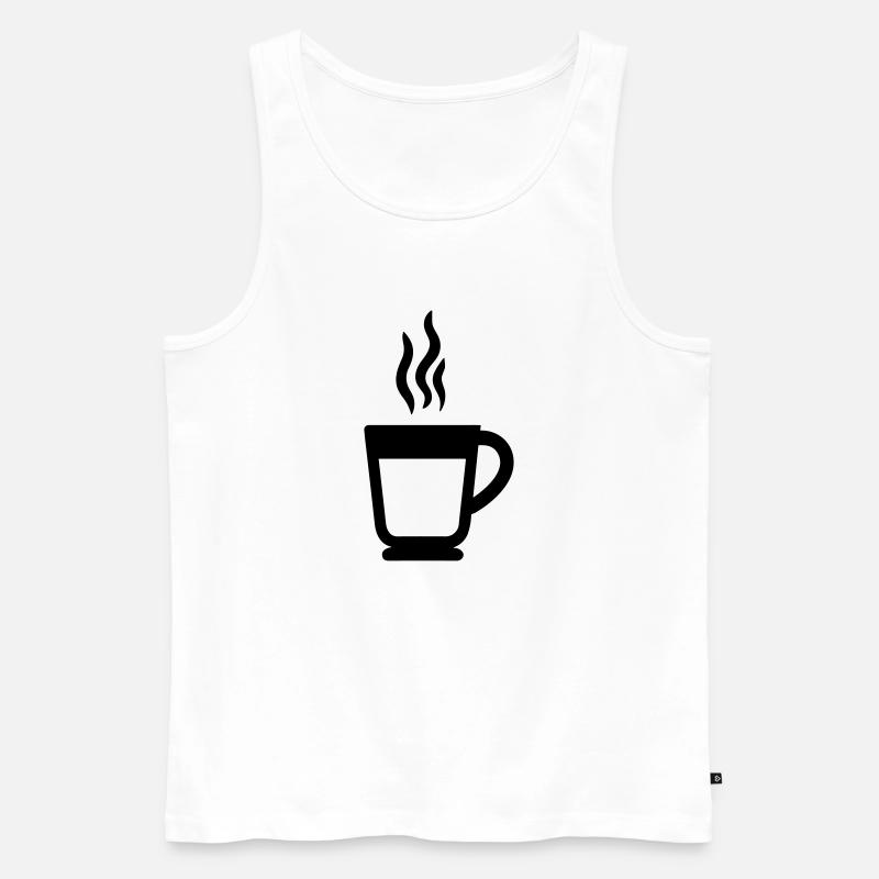 Tasse Kaffee - Männer Premium Bio Tank Top - Weiß