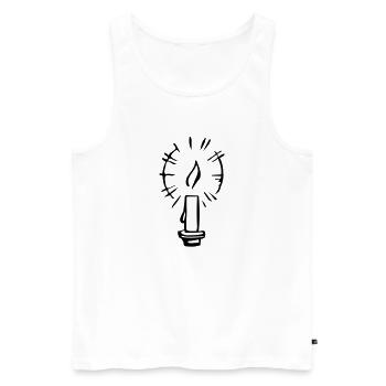 Candle - Men's Premium Organic Tank Top - white - Front - AI Model Male 178 light (178cm)