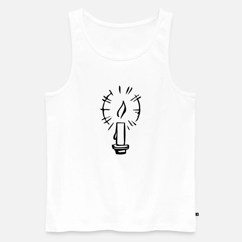 Kerze - Männer Premium Bio Tank Top - Weiß