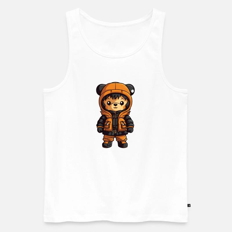 Bär Winter Comic - Männer Premium Bio Tank Top - Weiß
