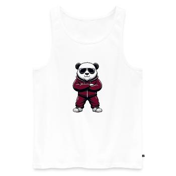 Bande dessinée cool panda - Débardeur bio Premium Homme - blanc - Devant - Michal (187cm)