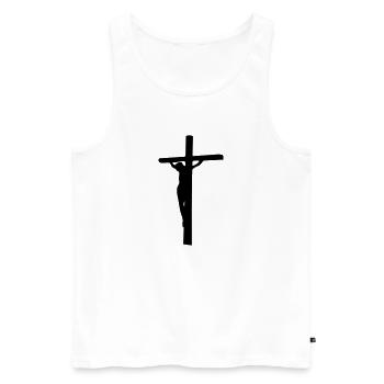 cross jesus - Men's Premium Organic Tank Top - white - Front - Michal (187cm)