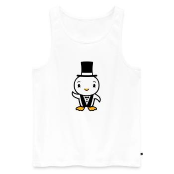 oiseau mari chapeau haut de forme costume mariage riche - Débardeur bio Premium Homme - blanc - Devant - AI Model Male 178 light (178cm)