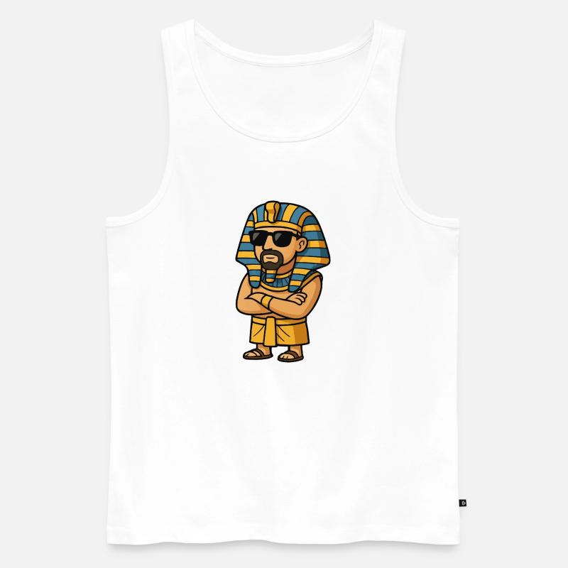 pharao sonnenbrille comic - Männer Premium Bio Tank Top - Weiß