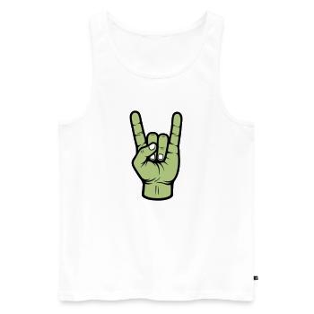 Party Hand Skirt Sign - Men's Premium Organic Tank Top - white - Front - AI Model Male 178 light (178cm)