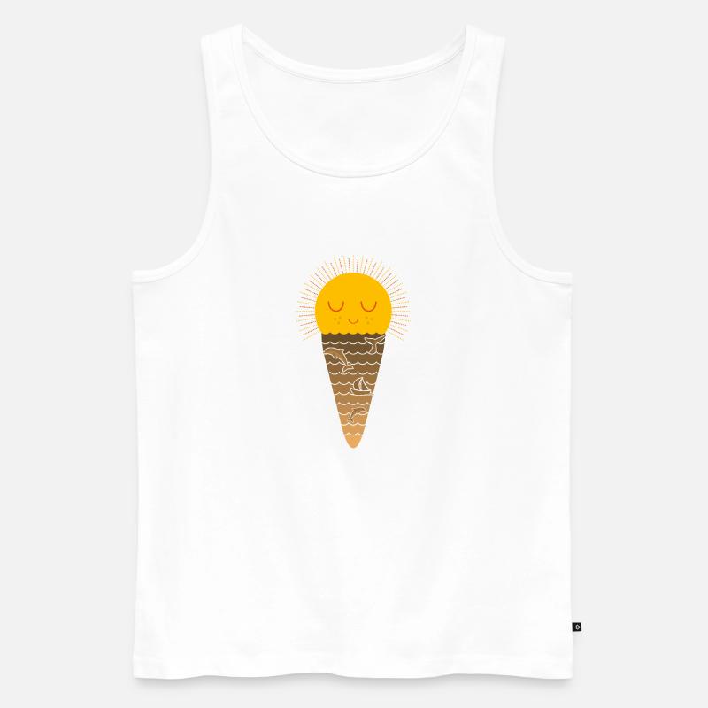 Sonne (Waffel-Eis) - Männer Premium Bio Tank Top - Weiß