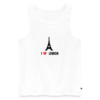Ich liebe London - Männer Premium Bio Tank Top - Weiß - Vorne - Michal (187cm)