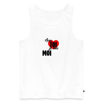 With you I am me - Men's Premium Organic Tank Top - white - Front - Michal (187cm)