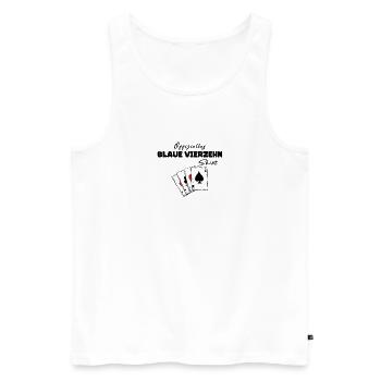 Blaue Vierzehn Offizielles Shirt - Männer Premium Bio Tank Top - Weiß - Vorne - Michal (187cm)