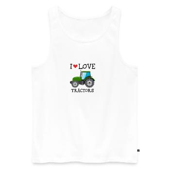 I LOVE TRACTORS - Men's Premium Organic Tank Top - white - Front - Michal (187cm)