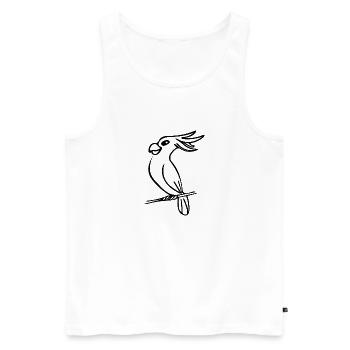 Kakadu Fun Portrait Oiseau Dessin - Débardeur bio Premium Homme - blanc - Devant - AI Model Male 178 light (178cm)