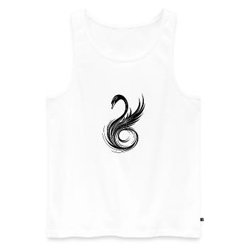 Tête de cygne ornée élégante avec des ailes - Débardeur bio Premium Homme - blanc - Devant - AI Model Male 178 light (178cm)