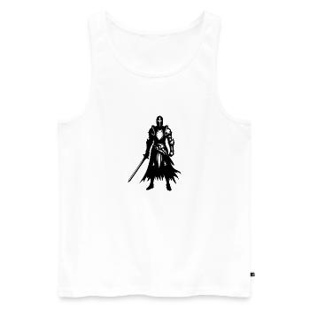 Ritter mit Schwert - Männer Premium Bio Tank Top - Weiß - Vorne - AI Model Male 178 light (178cm)
