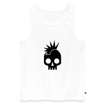 place du crâne frais avec awesome mowhawk bébé - Débardeur bio Premium Homme - blanc - Devant - AI Model Male 178 light (178cm)