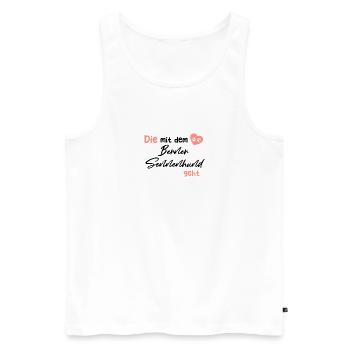 Die mit dem Berner Sennenhund geht - Hund Hundelie - Männer Premium Bio Tank Top - Weiß - Vorne - Michal (187cm)