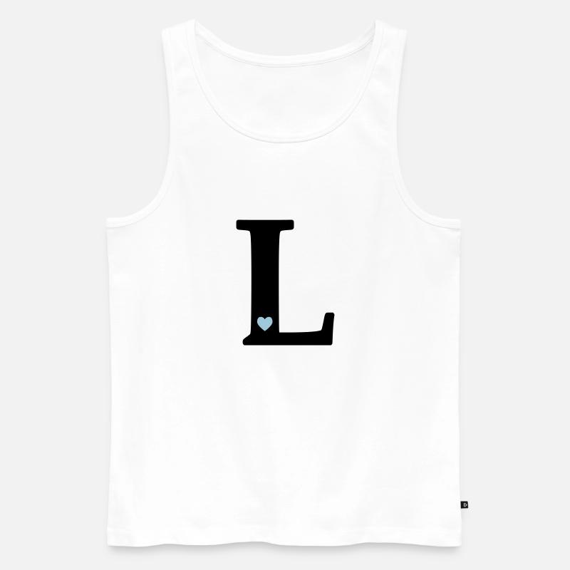 Buchstabe L Anfangsbuchstabe - Männer Premium Bio Tank Top - Weiß