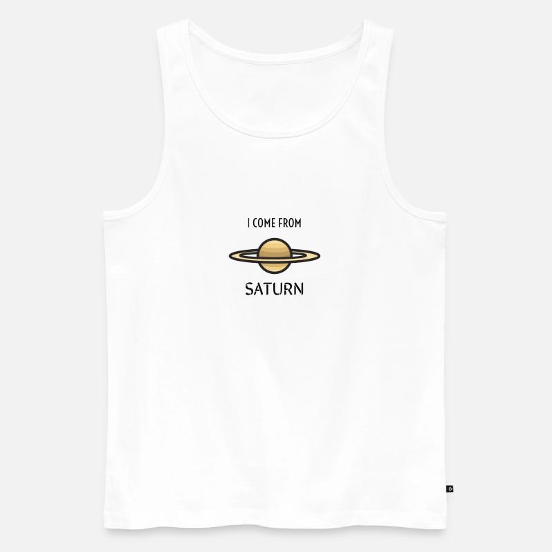 Saturn, Saturn - Männer Premium Bio Tank Top - Weiß