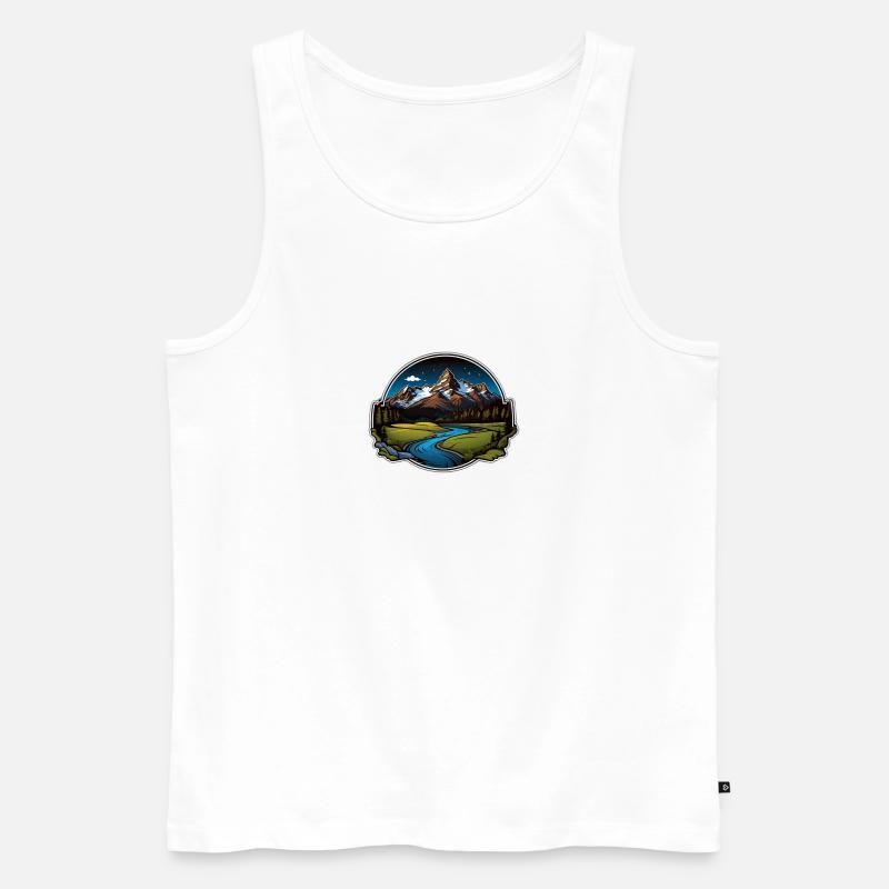 Schweizer Berge - Männer Premium Bio Tank Top - Weiß