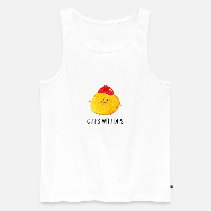 Chips mit Dips - Männer Premium Bio Tank Top - Weiß
