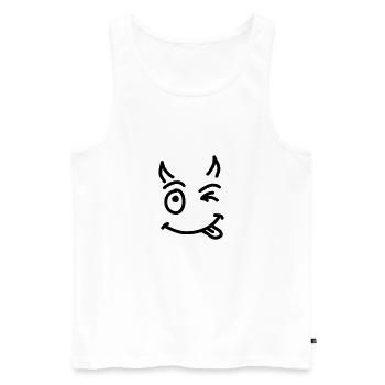 little_devil_smile_sc1_d - Men's Premium Organic Tank Top - white - Front - AI Model Male 178 light (178cm)
