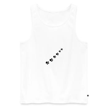 Patte de chat - Débardeur bio Premium Homme - blanc - Devant - AI Model Male 178 light (178cm)