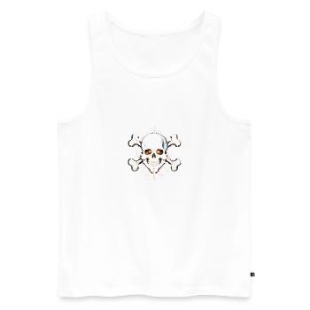SKULL skull and bones - Men's Premium Organic Tank Top - white - Front - AI Model Male 178 light (178cm)