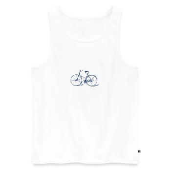 Fahrrad - Männer Premium Bio Tank Top - Weiß - Vorne - Michal (187cm)