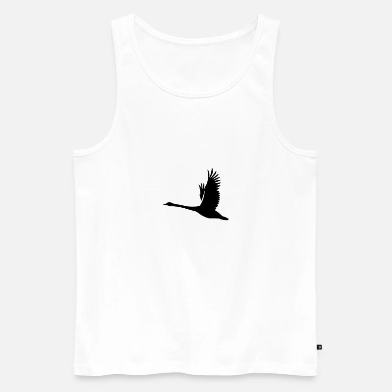 Tattoo Style Schwan - Männer Premium Bio Tank Top - Weiß