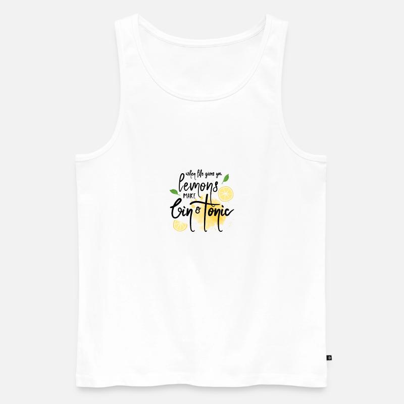 Lebenszitrone - Gin & Tonic - Männer Premium Bio Tank Top - Weiß