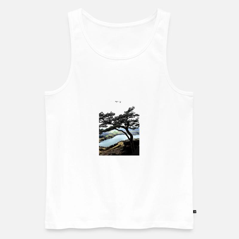 Ausblick See - Männer Premium Bio Tank Top - Weiß