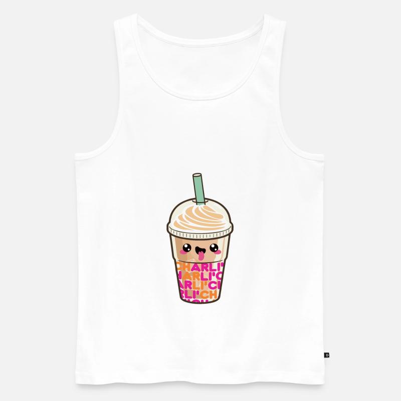 00411 Eiscafé Charli Damelio - Männer Premium Bio Tank Top - Weiß