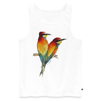 Bee-eaters Birds Bird of paradise - Men's Premium Organic Tank Top - white - Front - Michal (187cm)
