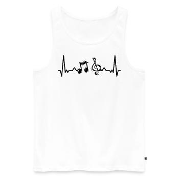 Herzschlag Musik Musiker Notenschlüssel - Männer Premium Bio Tank Top - Weiß - Vorne - Michal (187cm)