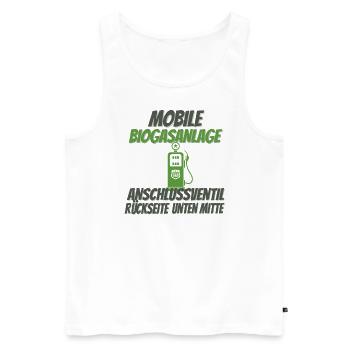 Mobile Biogasanlage | Biogas | Furz | Pups - Männer Premium Bio Tank Top - Weiß - Vorne - AI Model Male 178 light (178cm)