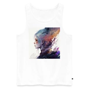 Eat clean train dirty - Men's Premium Organic Tank Top - white - Front - Michal (187cm)