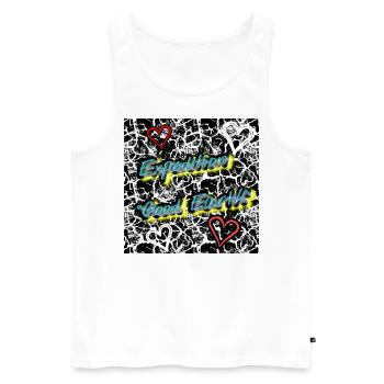 Expedition "GOOD_EARTH" - Shop WoW - 2023 - Men's Premium Organic Tank Top - white - Front - AI Model Male 178 light (178cm)