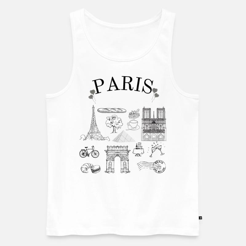 Paris Essentials - Männer Premium Bio Tank Top - Weiß