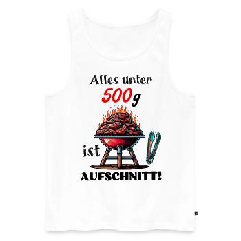 Grillen lustiger Spruch Fleisch Humor Aufschnitt - Männer Premium Bio Tank Top - Weiß - Vorne - Michal (187cm)