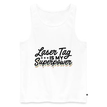 Lasertag Is My Superpower Lasertag Player Lasertag - Männer Premium Bio Tank Top - Weiß - Vorne - AI Model Male 178 light (178cm)