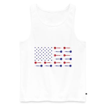 USA Graphic Dart Player Darts Dartboard Bullseye T - Men's Premium Organic Tank Top - white - Front - Michal (187cm)