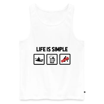 Life Can Be Simple Just Add Water Kayaking Paddle - Männer Premium Bio Tank Top - Weiß - Vorne - Michal (187cm)