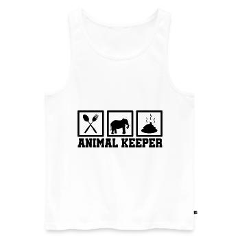Retro Graphic Animal Keeper Zoo Keeper Animal Love - Männer Premium Bio Tank Top - Weiß - Vorne - Michal (187cm)