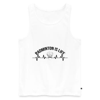 Ecg Heartbeat Badminton Player Shuttlecock Sports - Männer Premium Bio Tank Top - Weiß - Vorne - Michal (187cm)