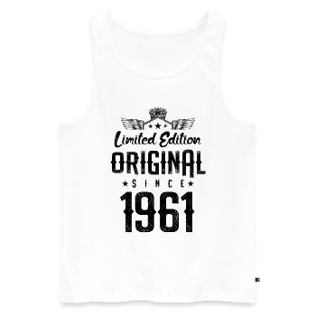 1961 limited edition - Men's Premium Organic Tank Top - white - Front - AI Model Male 178 light (178cm)