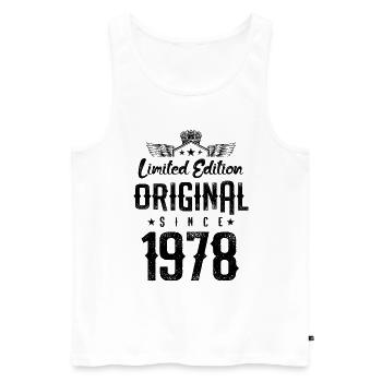 1978 limited edition - Men's Premium Organic Tank Top - white - Front - AI Model Male 178 light (178cm)