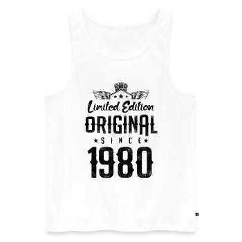 1980 limited edition - Männer Premium Bio Tank Top - Weiß - Vorne - Michal (187cm)