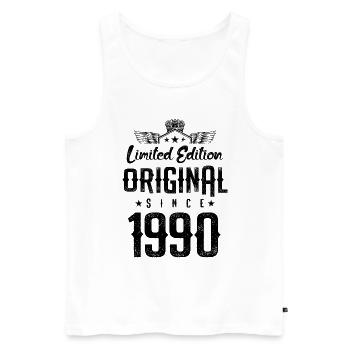 1990 limited edition - Männer Premium Bio Tank Top - Weiß - Vorne - Michal (187cm)