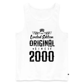 2000 limited edition - Männer Premium Bio Tank Top - Weiß - Vorne - AI Model Male 178 light (178cm)